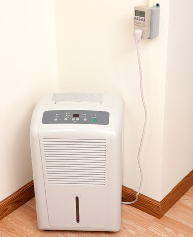 Indoor air dehumidifier operating in a St. Paul home.