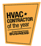 Graphic from Contracting Business reading "HVAC Contractor of The Year."